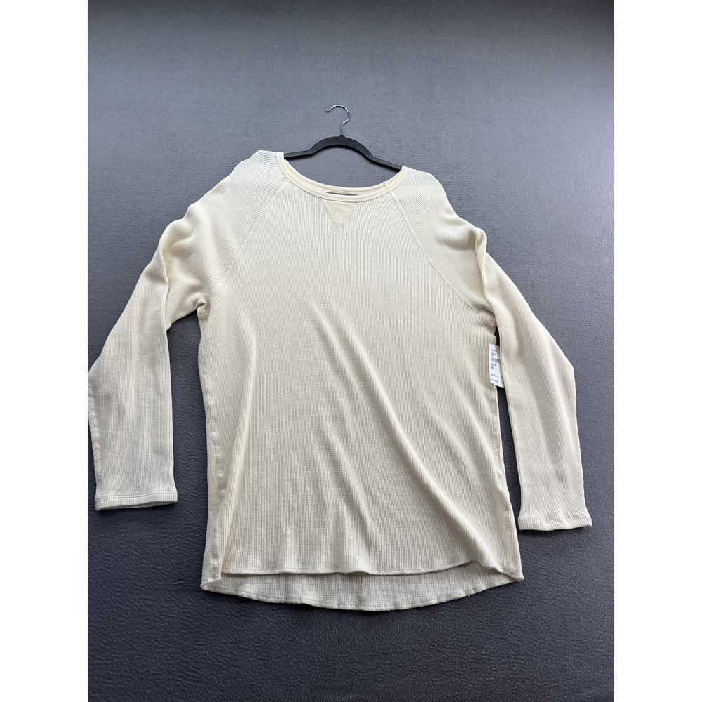 Baldwin Kansas City Thermal Shirt Mens XL Ivory Waffle Knit Raglan Made USA